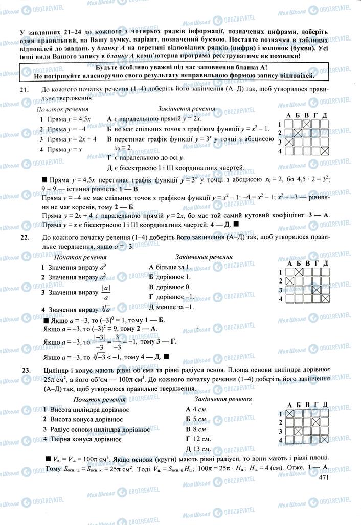 ЗНО Математика 11 клас сторінка  471