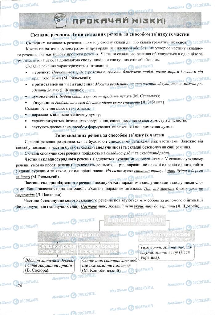 ЗНО Українська мова 11 клас сторінка  474