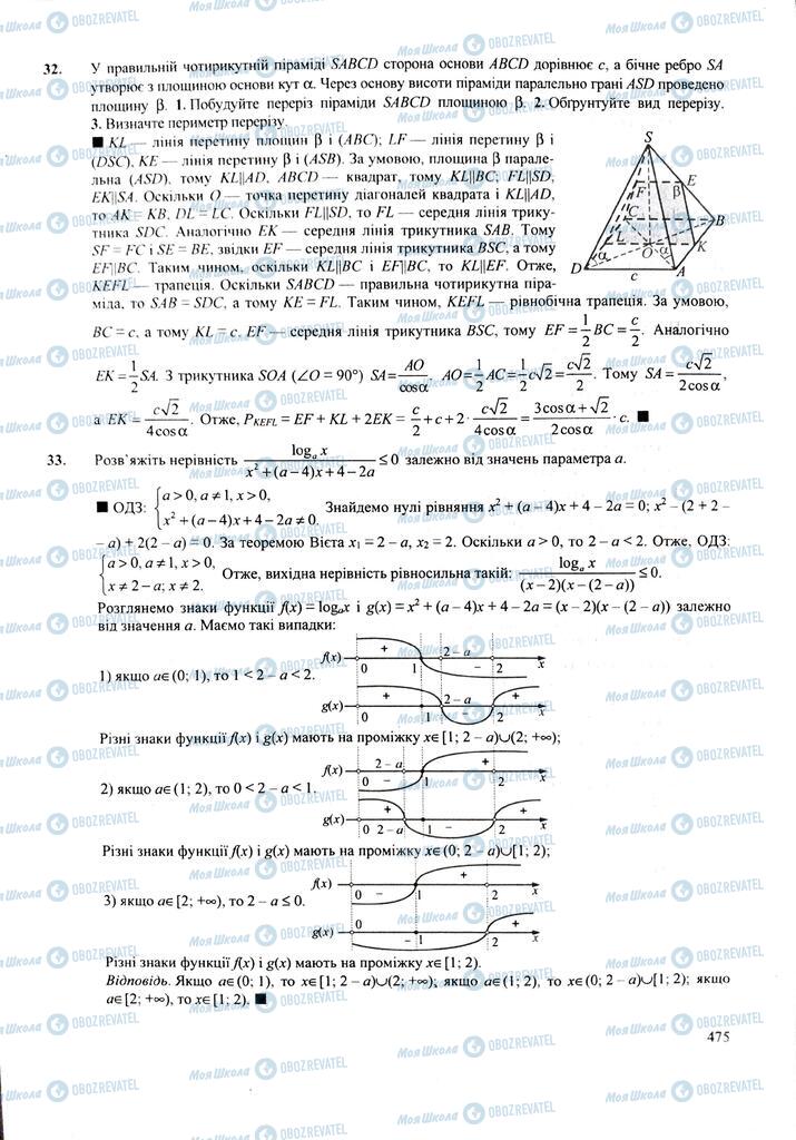 ЗНО Математика 11 клас сторінка  475