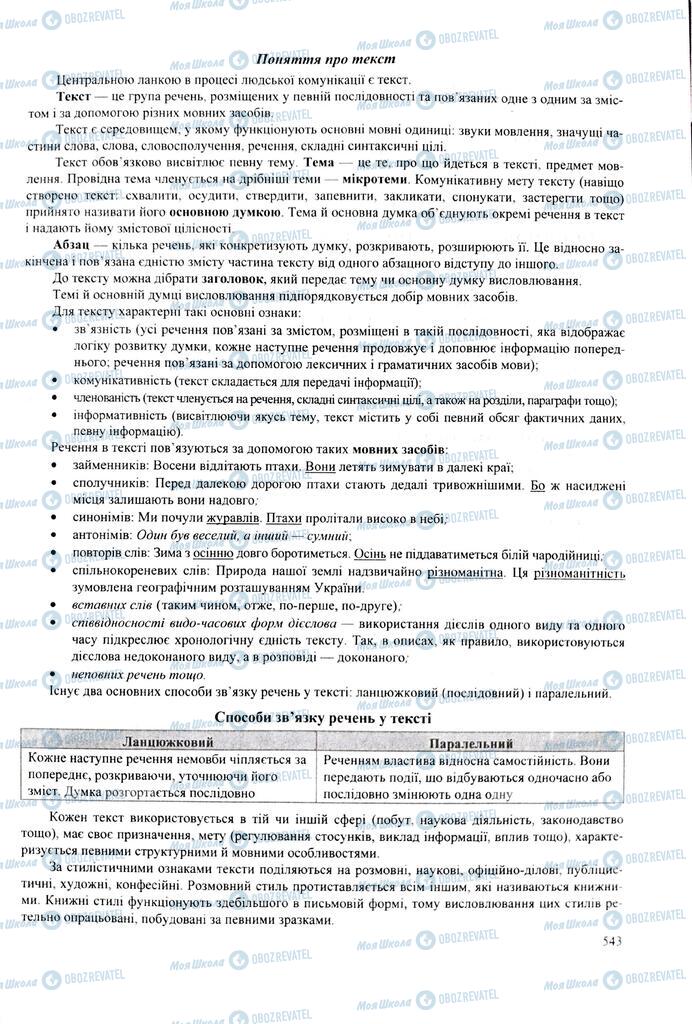 ЗНО Укр мова 11 класс страница  543