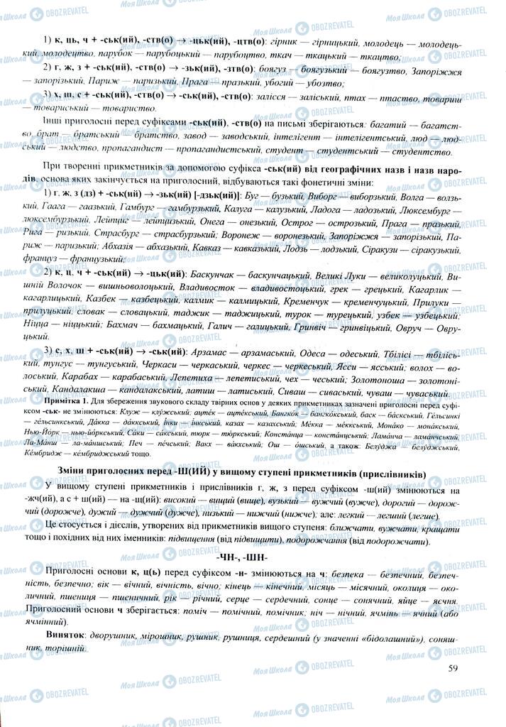 ЗНО Укр мова 11 класс страница  59
