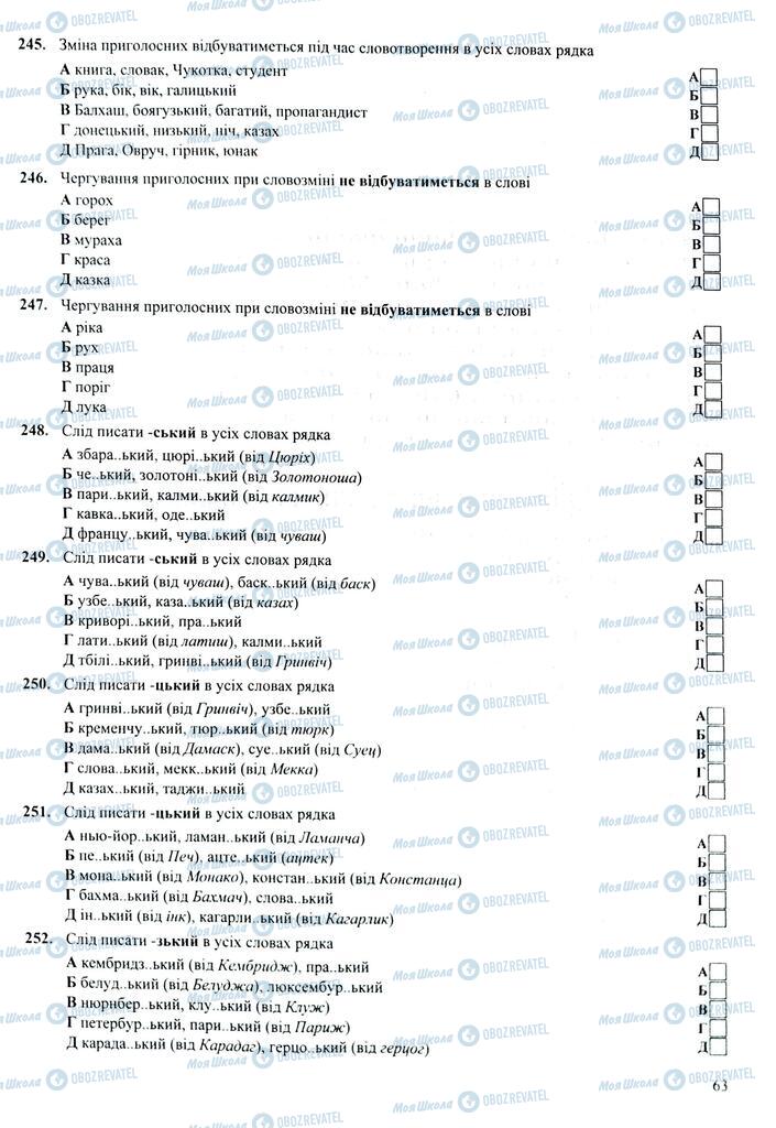 ЗНО Укр мова 11 класс страница  63
