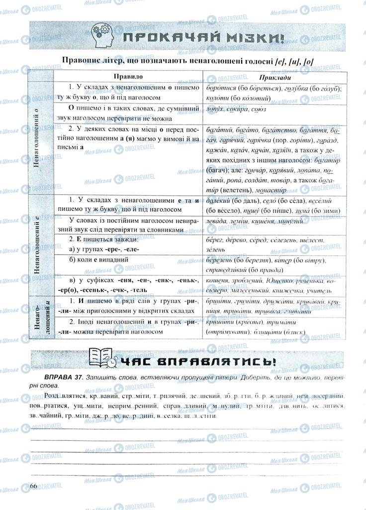 ЗНО Українська мова 11 клас сторінка  66