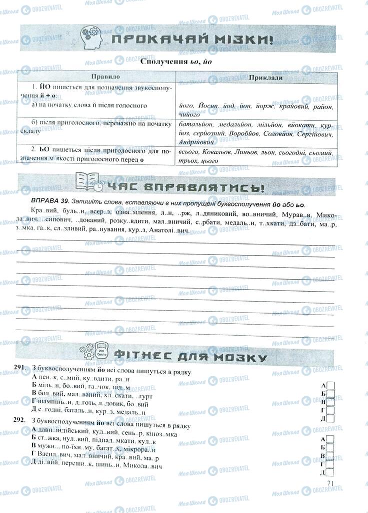 ЗНО Укр мова 11 класс страница  71