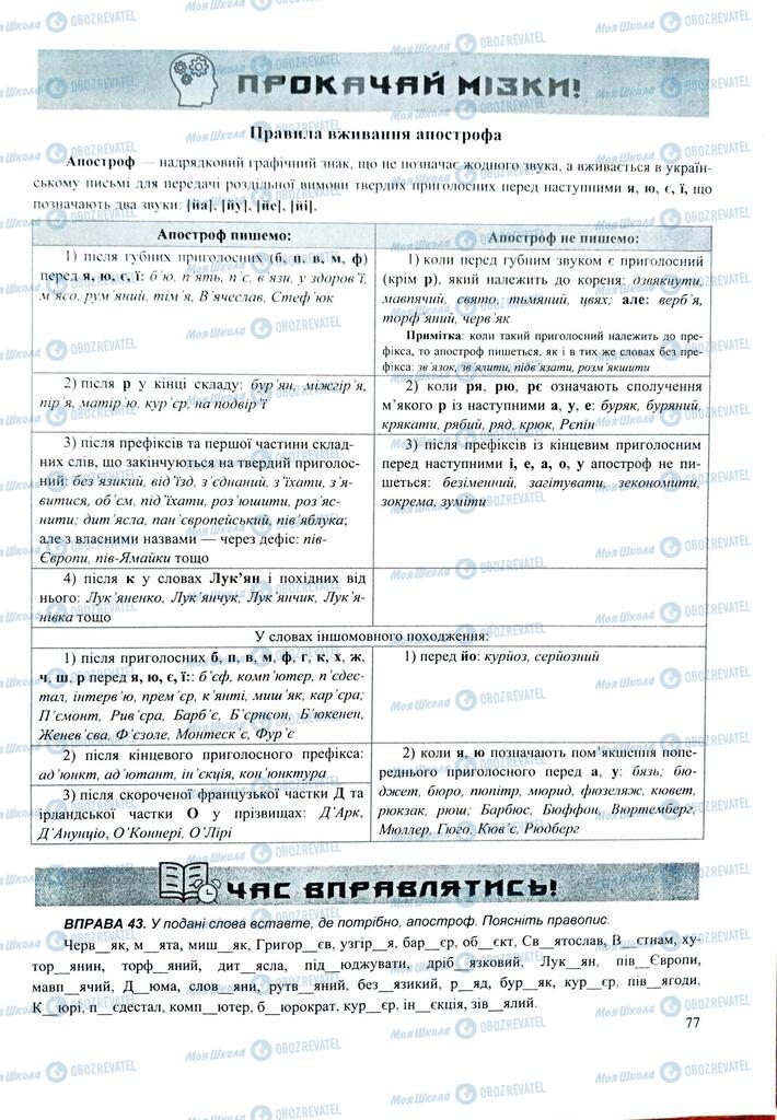 ЗНО Укр мова 11 класс страница  77