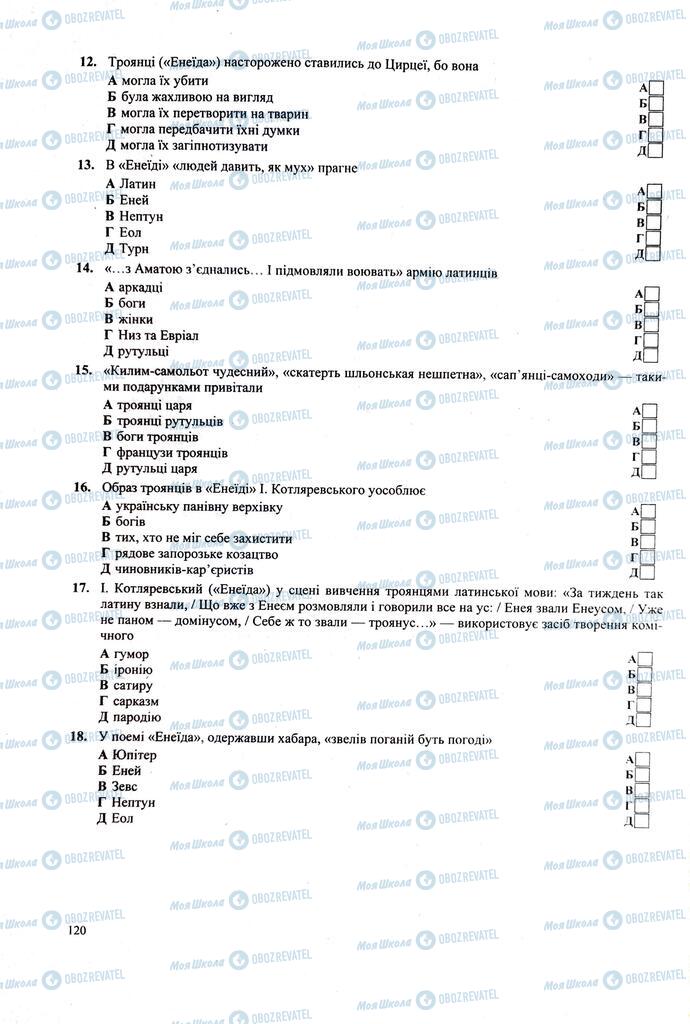 ЗНО Українська література 11 клас сторінка  120
