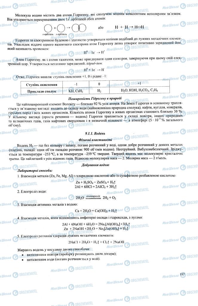 ЗНО Хімія 11 клас сторінка  187