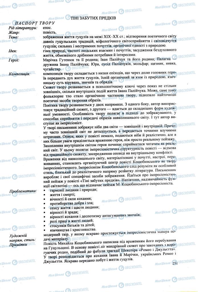 ЗНО Українська література 11 клас сторінка  251