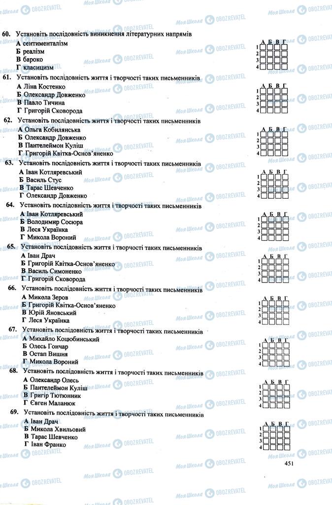 ЗНО Українська література 11 клас сторінка  451