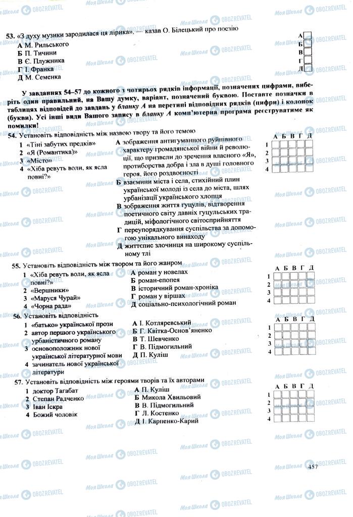 ЗНО Укр лит 11 класс страница  457