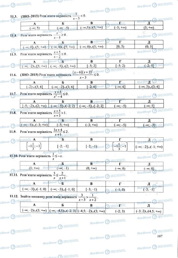 ЗНО Математика 11 клас сторінка  107