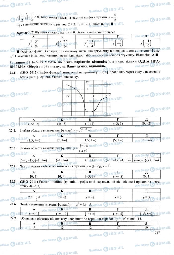 ЗНО Математика 11 класс страница  217
