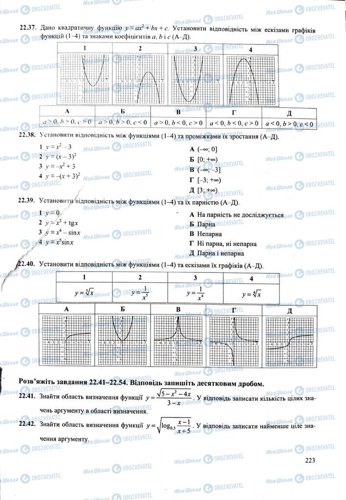 ЗНО Математика 11 клас сторінка  223