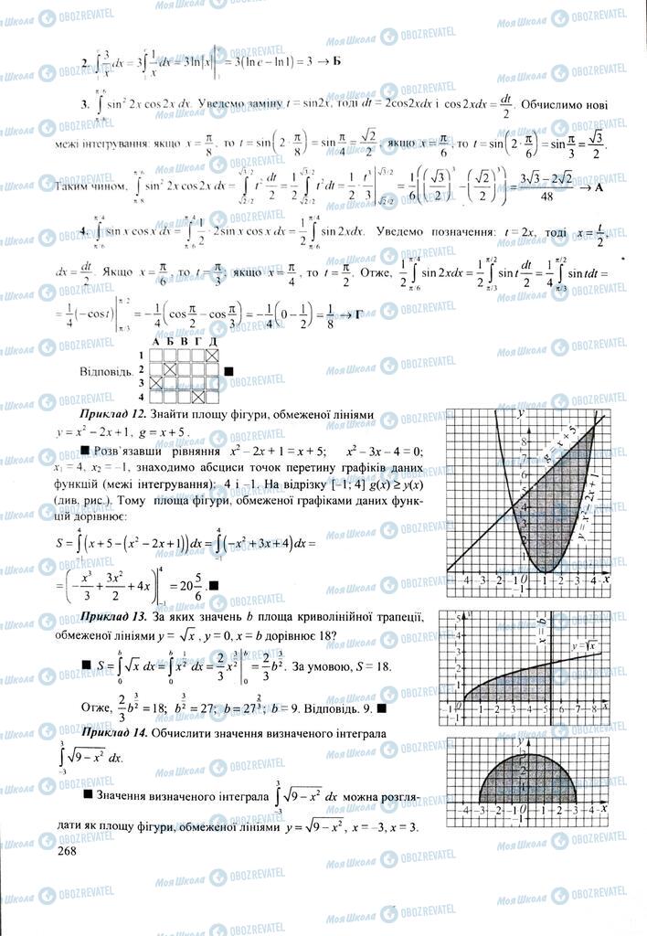 ЗНО Математика 11 клас сторінка  268