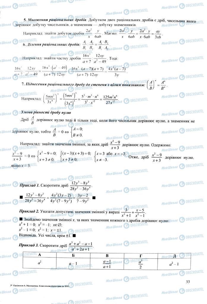 ЗНО Математика 11 клас сторінка  33