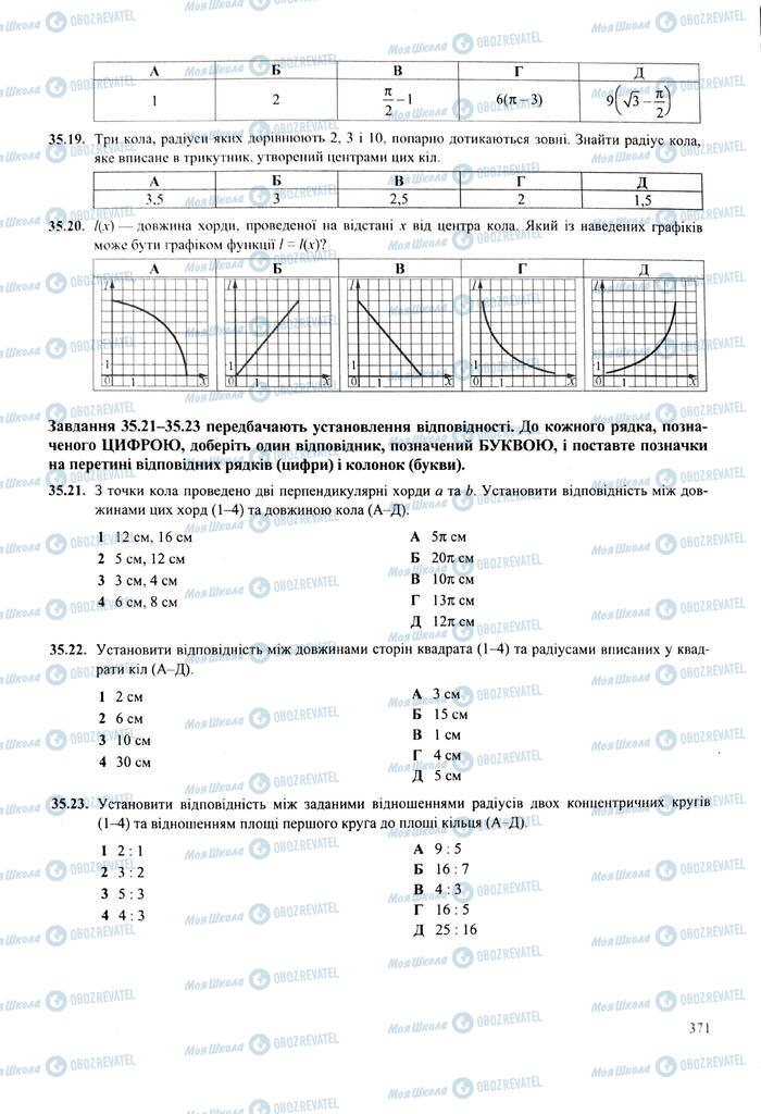 ЗНО Математика 11 класс страница  371