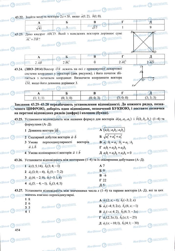 ЗНО Математика 11 клас сторінка  454