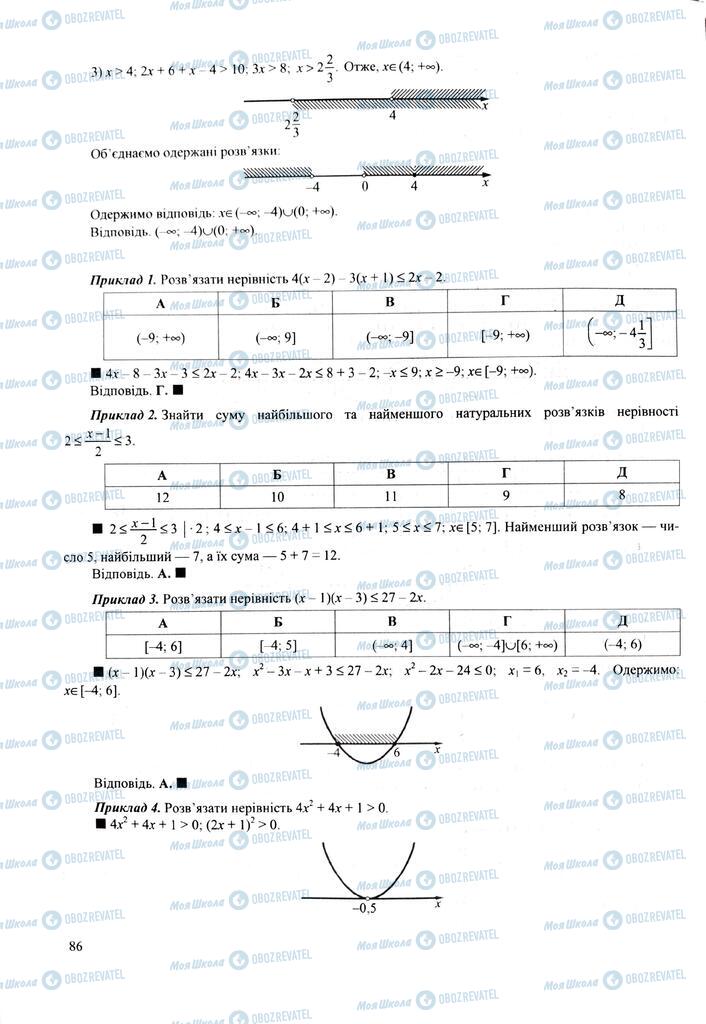 ЗНО Математика 11 клас сторінка  86