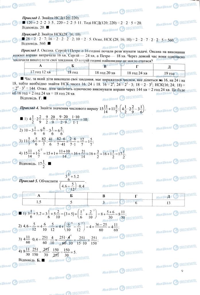 ЗНО Математика 11 клас сторінка  9