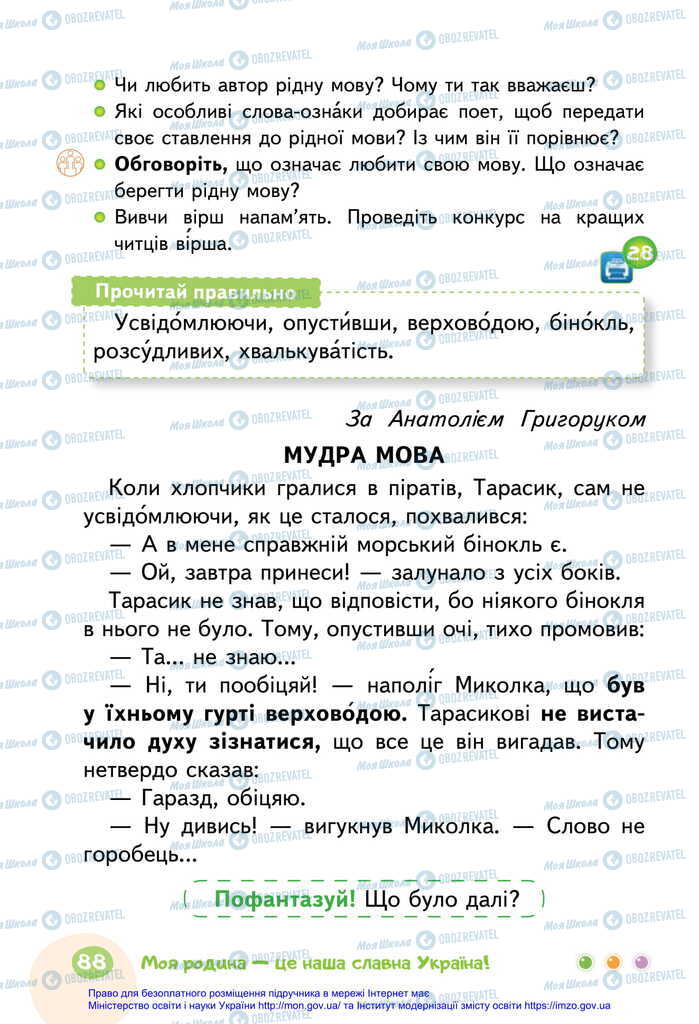 Підручники Українська мова 2 клас сторінка 88