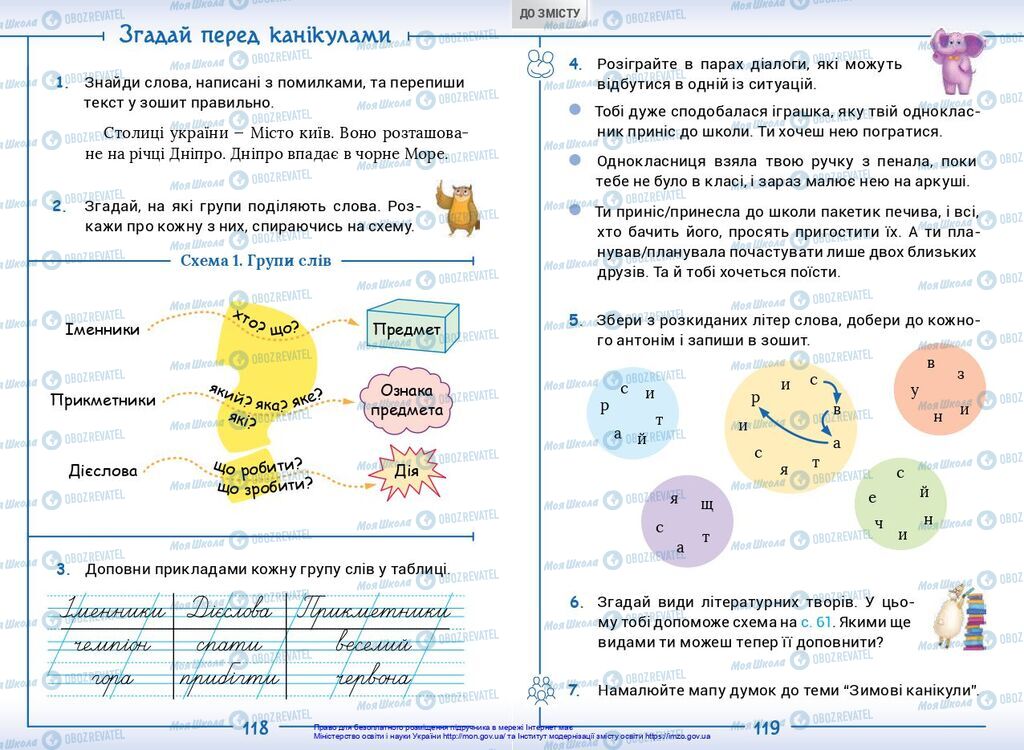 Підручники Українська мова 2 клас сторінка  118-119