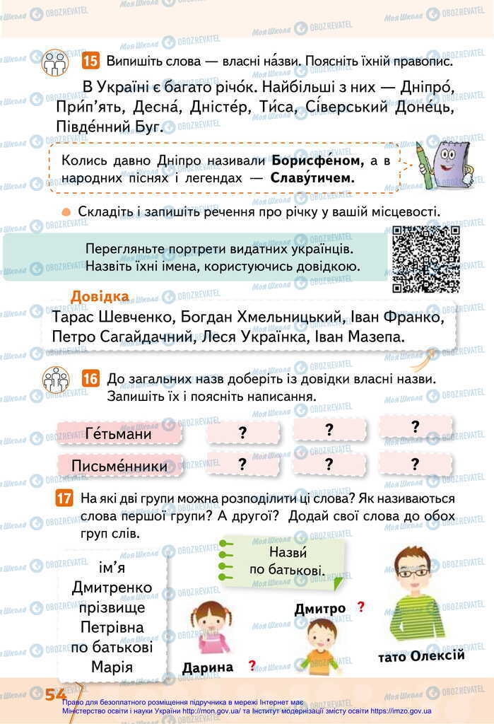 Підручники Українська мова 2 клас сторінка 54