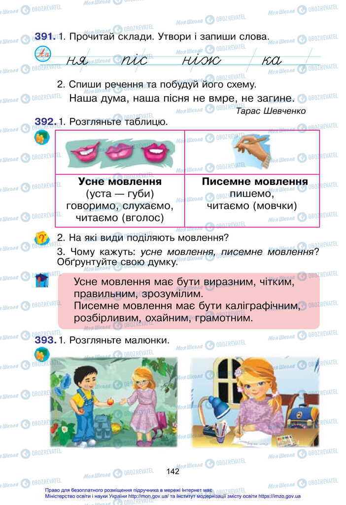 Підручники Українська мова 2 клас сторінка 142