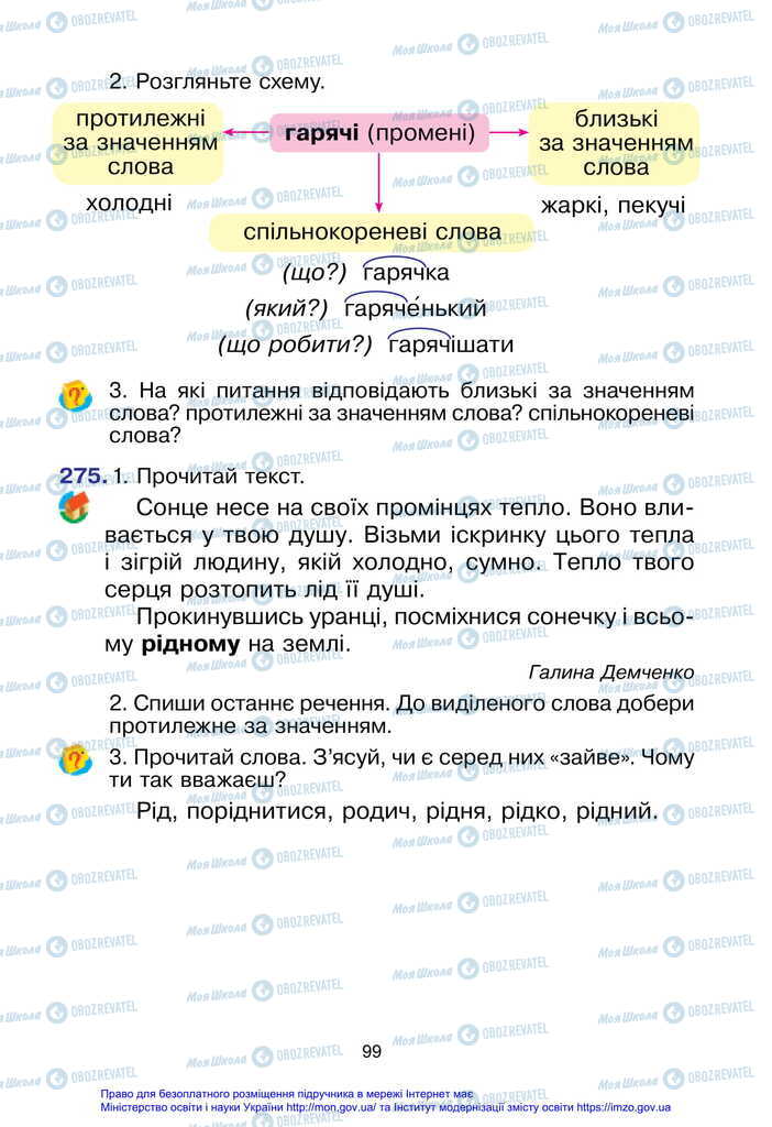 Підручники Українська мова 2 клас сторінка 99