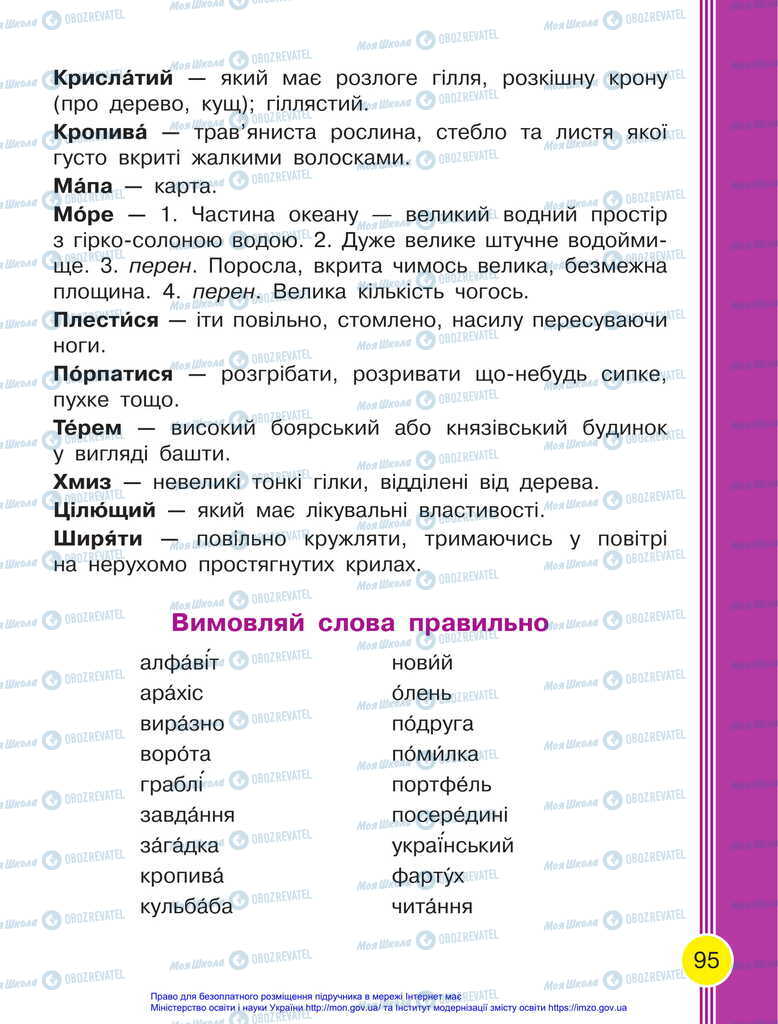 Підручники Українська мова 2 клас сторінка 95