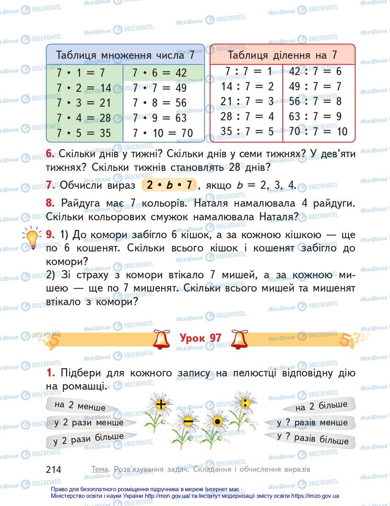 Підручники Математика 2 клас сторінка 214