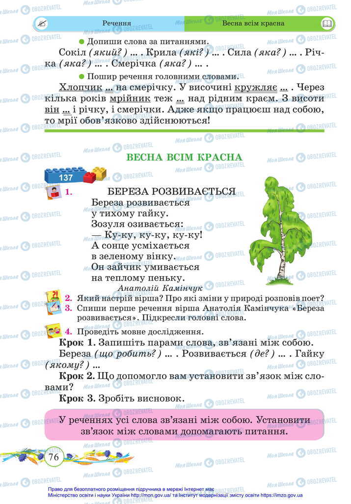 Підручники Українська мова 2 клас сторінка 76