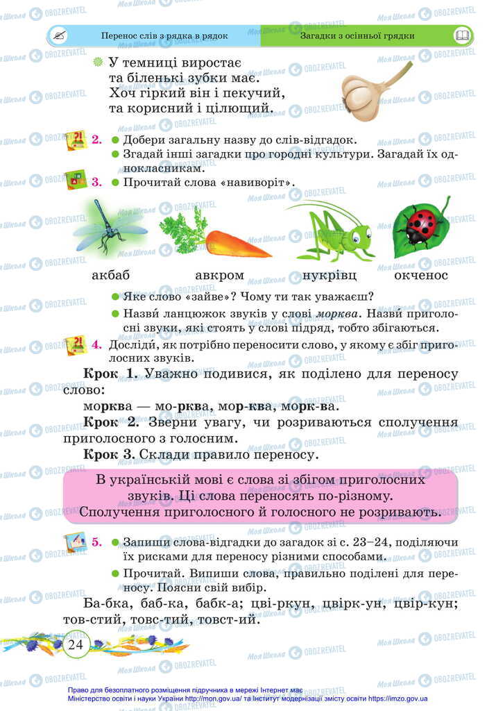 Підручники Українська мова 2 клас сторінка 24