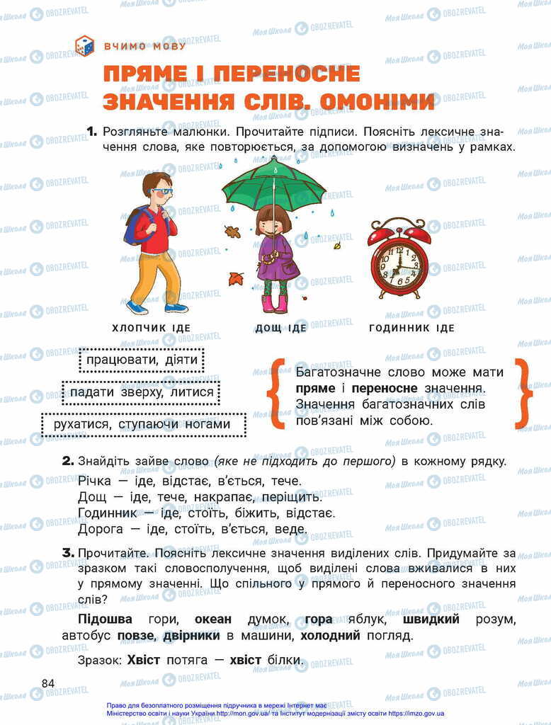 Підручники Українська мова 2 клас сторінка  84