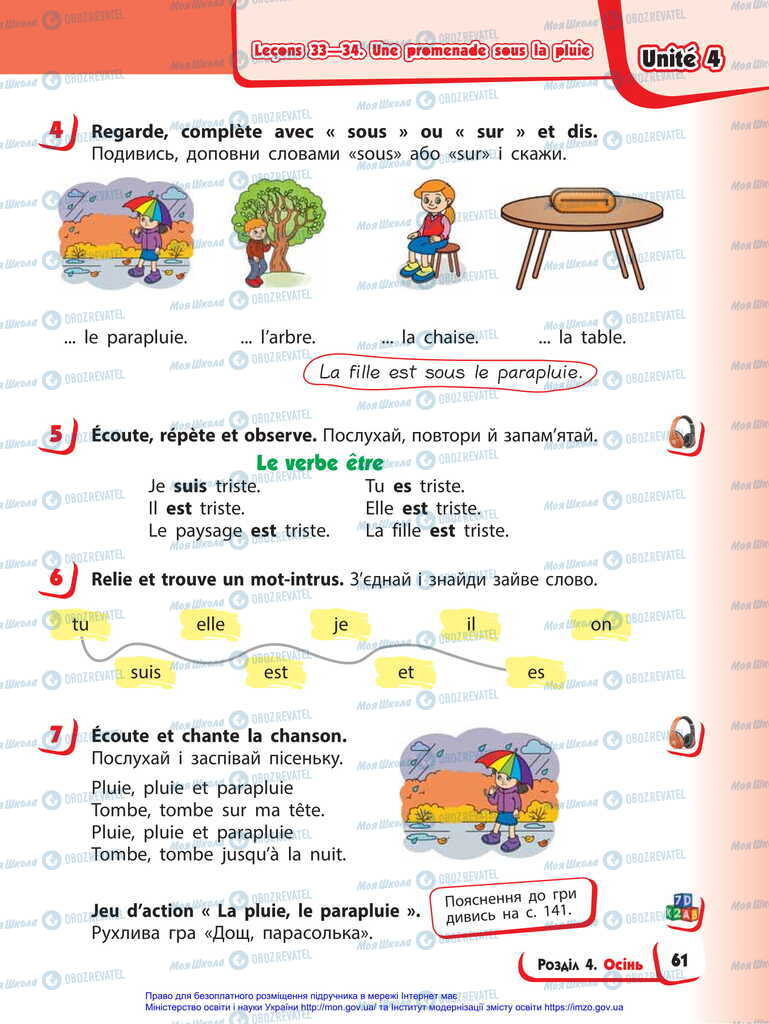 Підручники Французька мова 2 клас сторінка 61