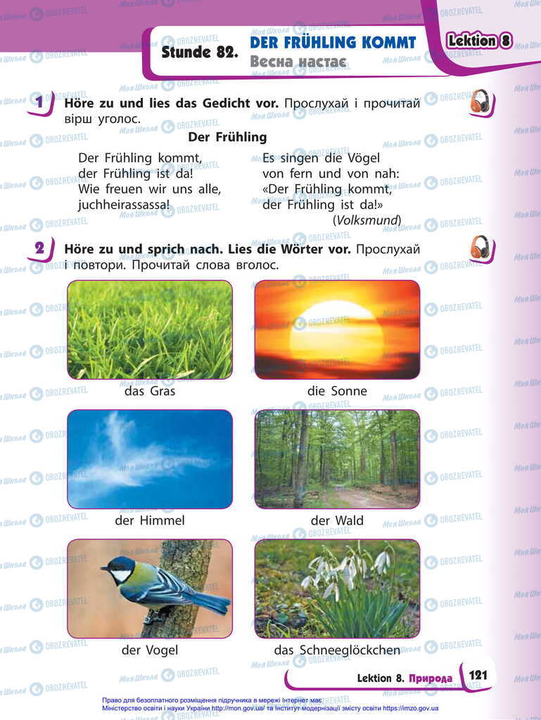 Підручники Німецька мова 2 клас сторінка  121