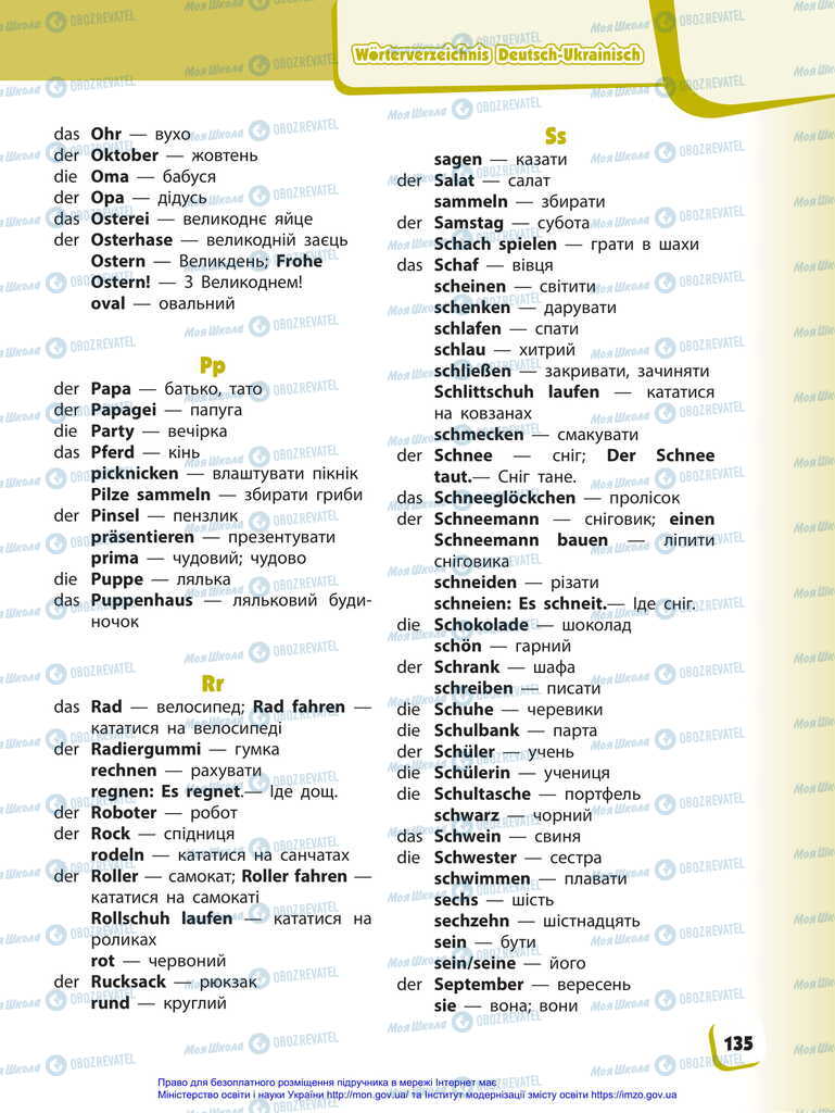 Підручники Німецька мова 2 клас сторінка 135