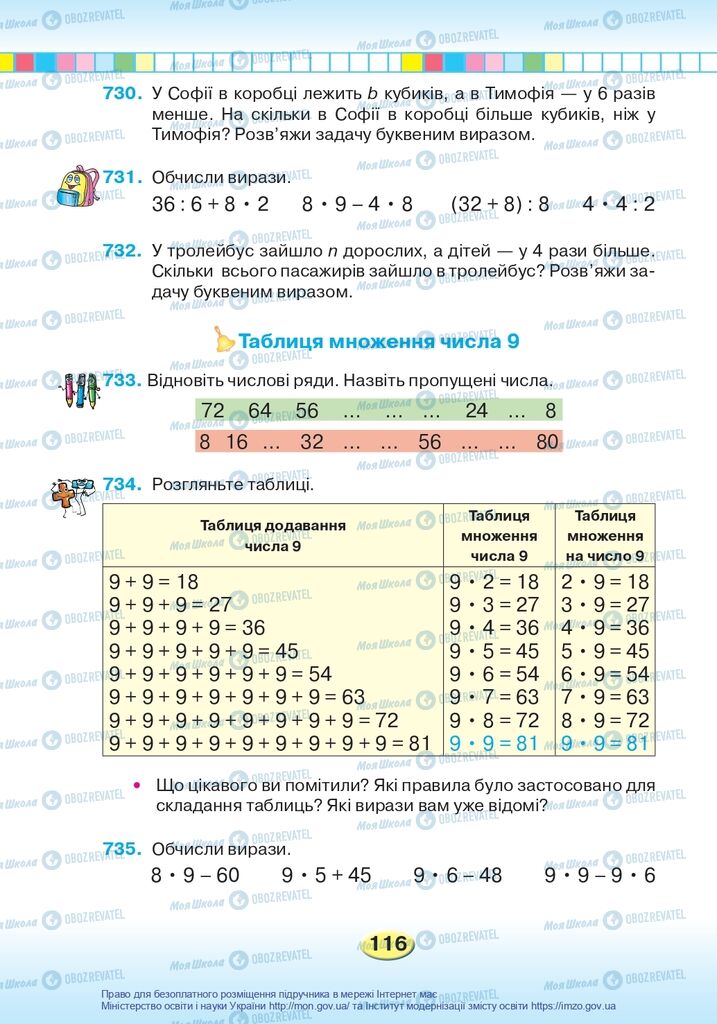 Підручники Математика 2 клас сторінка 116