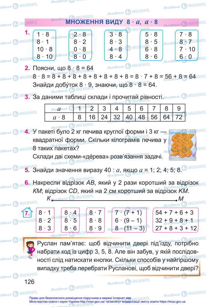 Підручники Математика 2 клас сторінка 126