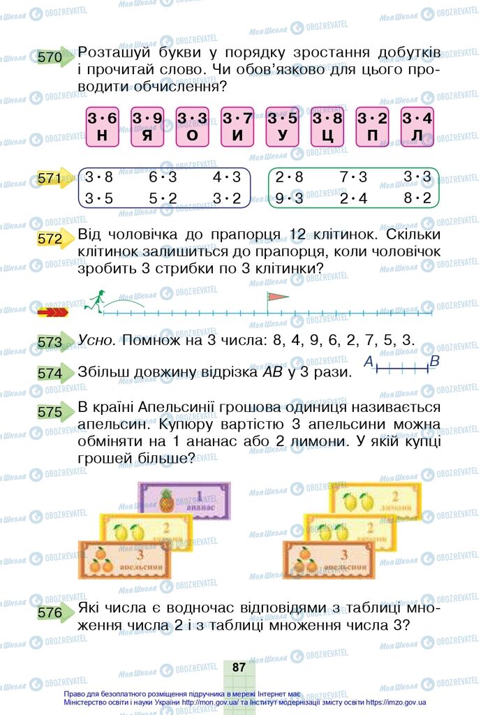 Підручники Математика 2 клас сторінка 87