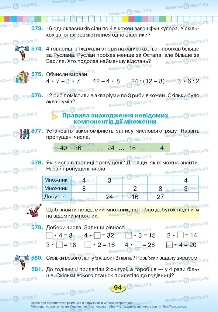 Учебники Математика 2 класс страница 94