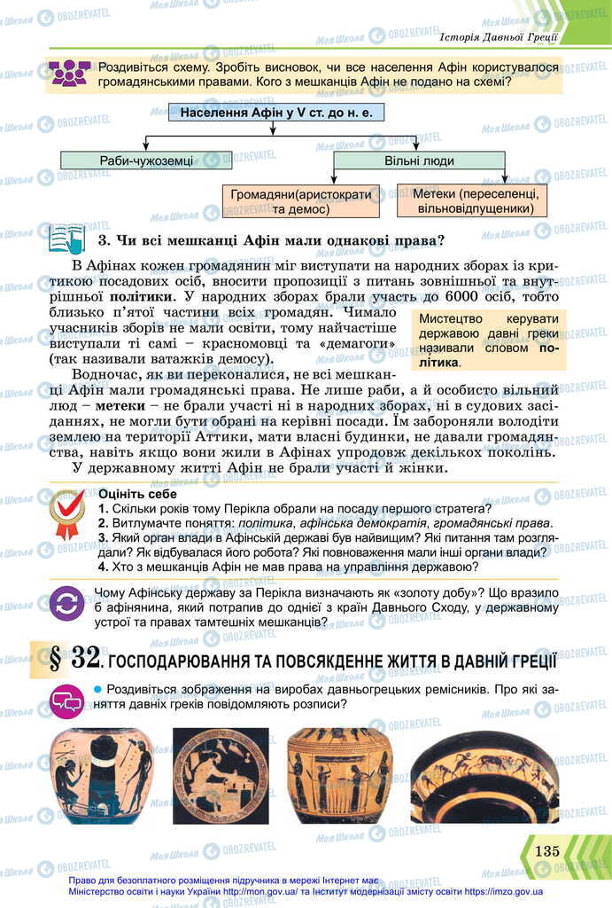 Підручники Всесвітня історія 6 клас сторінка  135