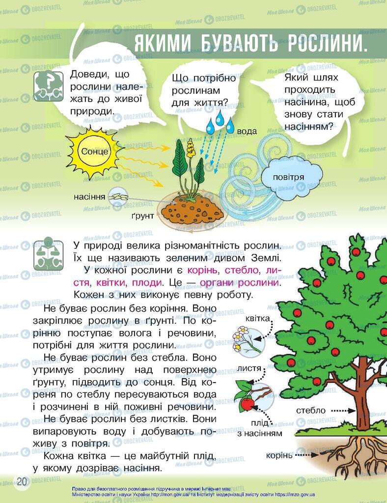 Підручники Я досліджую світ 2 клас сторінка  20