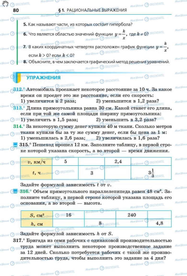 Підручники Алгебра 8 клас сторінка 80