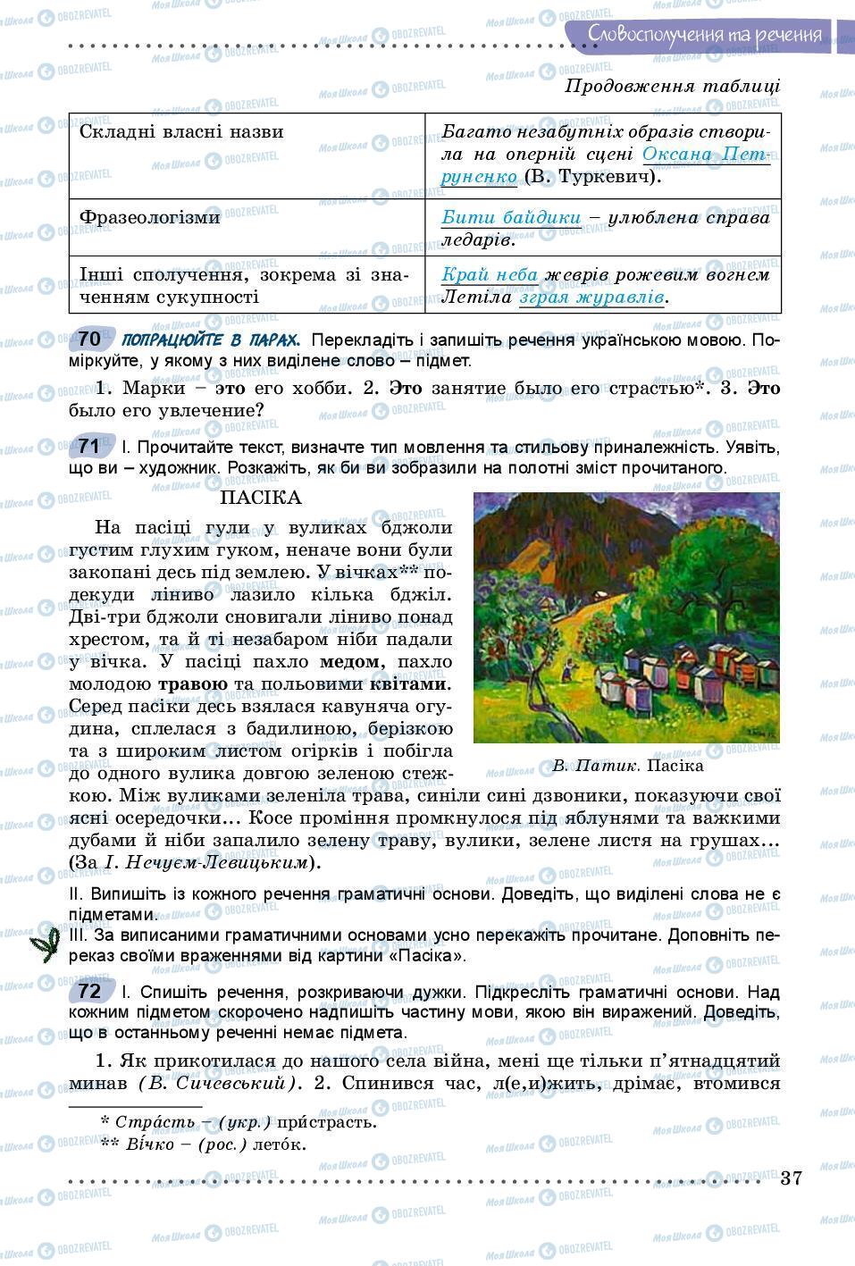 Підручники Українська мова 8 клас сторінка 37