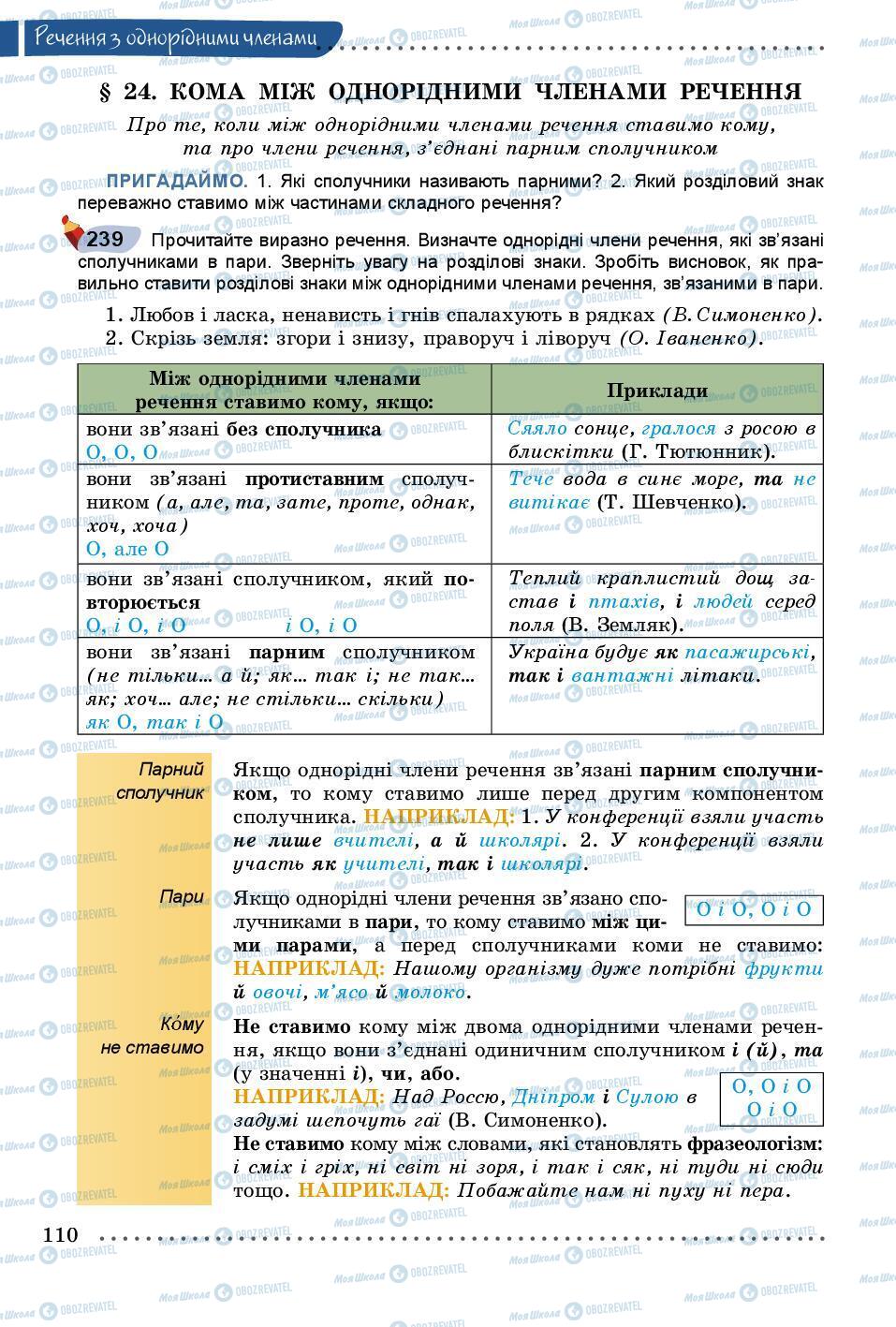Підручники Українська мова 8 клас сторінка 110