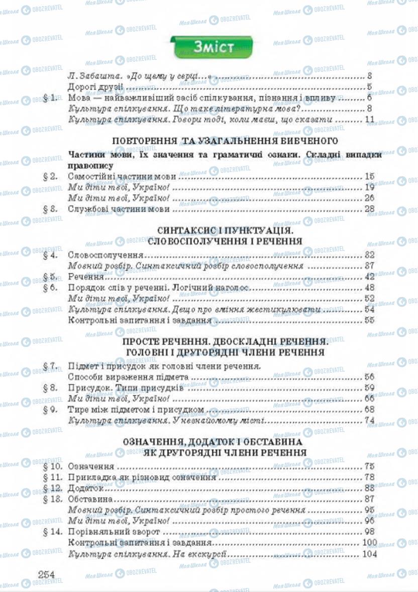 Підручники Українська мова 8 клас сторінка 254
