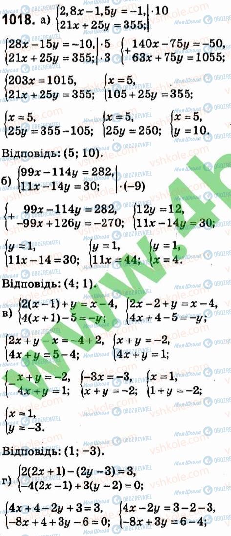 ГДЗ Алгебра 7 клас сторінка 1018