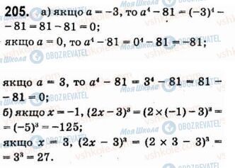 ГДЗ Алгебра 7 клас сторінка 205