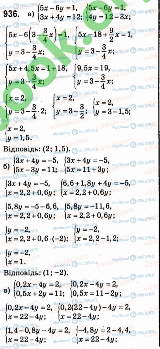 ГДЗ Алгебра 7 клас сторінка 936