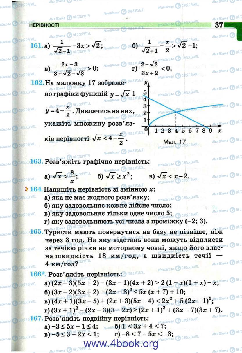 Підручники Алгебра 9 клас сторінка 37